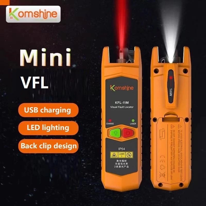 Komshine KFL-11 VLF Laser 30MW/10MW/20MW Visual Fault Locator Fiber Optic Cable Tester 1-30KM SC/ST/