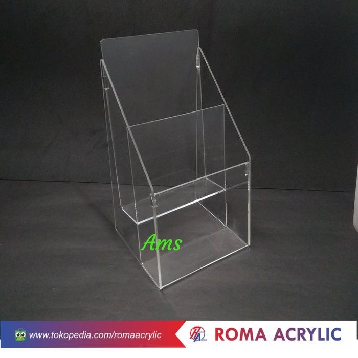 

ASLI Acrylik tempat brosur 2 susun uk 21 x 10 READY STOCK
