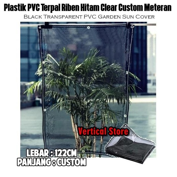 HOT SALE Tirai Outdoor Anti Panas / Krei Hitam Transparan PVC Custom Meteran