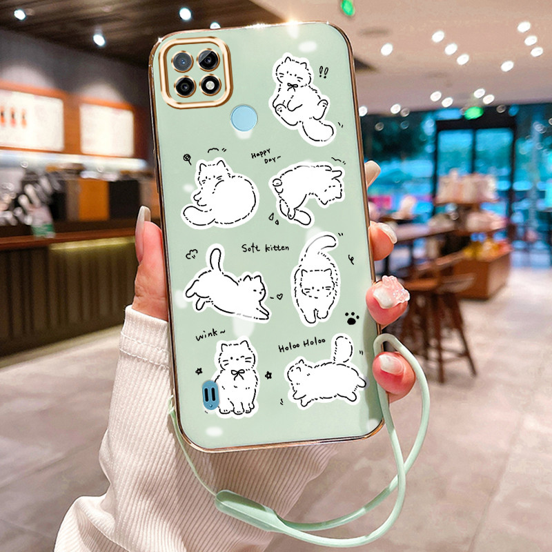Casing Hp Untuk Realme C21 C21Y C25Y Case Casing Graffiti Kucing HP Cesing Silikon Softcase disepuh 