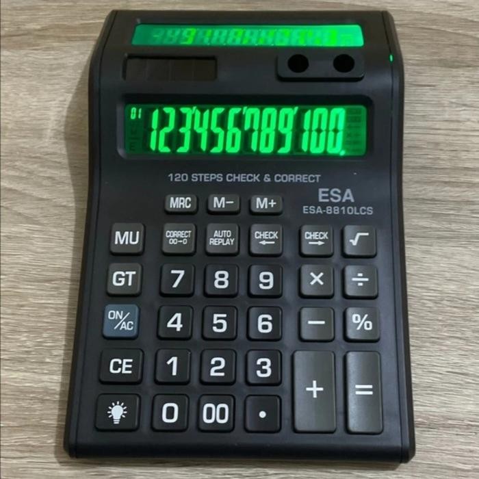 

Esa-8810Lcs 12 Digit Calculator 2 Layar Hijau- Kalkulator Nyala 8810
