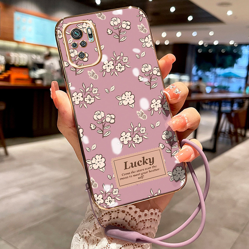 Casing Hp Untuk Xiaomi Redmi Note 10 Note 10s Note 10 Pro Case Casing Bunga Teh Gunung Layar Penuh H