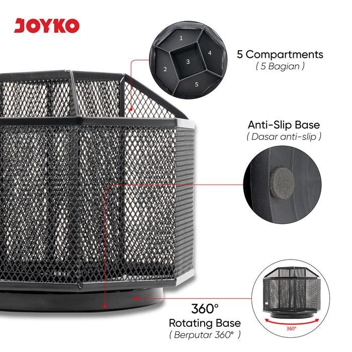 

Joyko Desk Set 360 Stationery Stand Table / Tempat Alat Tulis Bisa Diputar Meja Ds-60