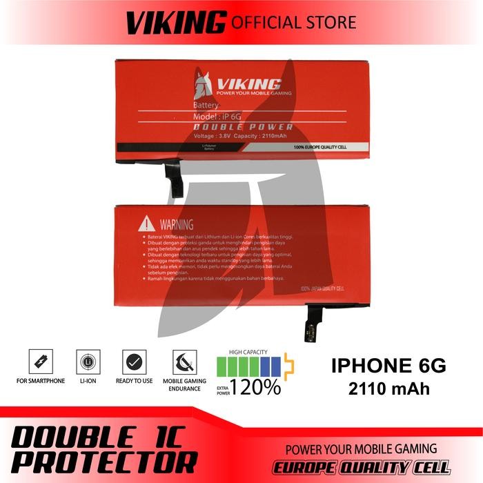 VIKING Baterai Iphone 6 - 6G Double Power