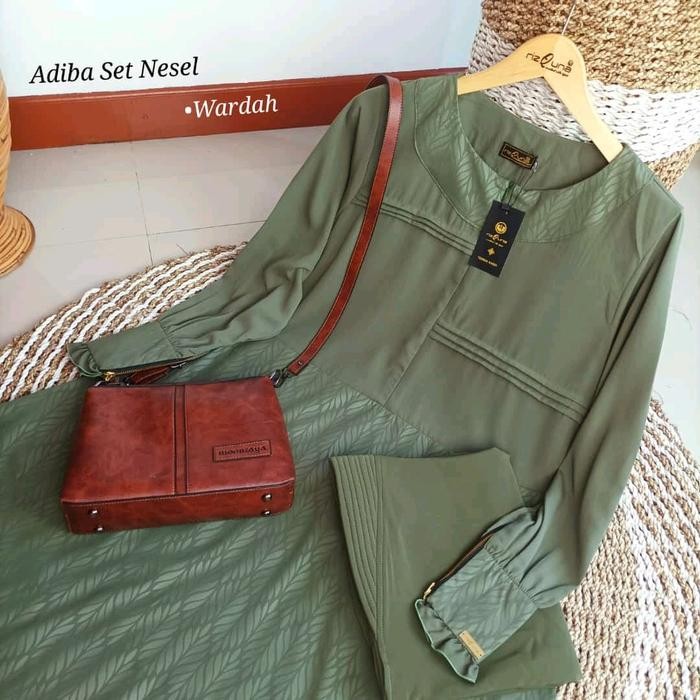 Gamis Rizquna Set Adiba Warna Wardah Katun