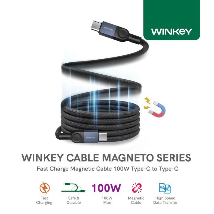 WINKEY Kabel Data Magneto Fast Charge Magnetic 100W Type-C to Type-C