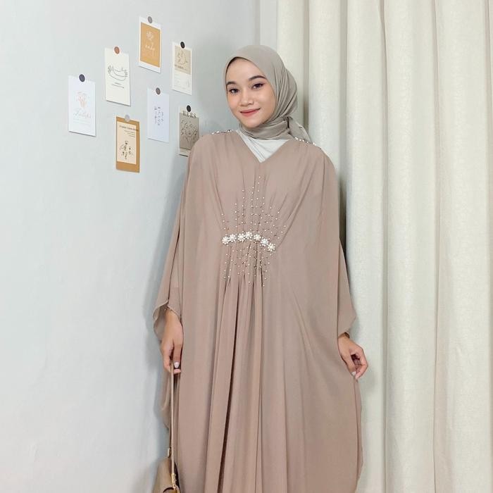 Missnomi - Shelma Kaftan / Kaftan Muslin / Kaftan Lebaran / Kaftan Wanita Ceruty Muslim Panjang
