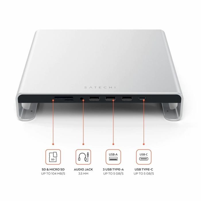 Stok Terbatas Satechi Aluminum Stand Hub For Imac