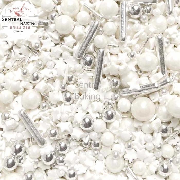 

Sprinkle Kue Mutiara Bintang Putih Perak / Springkle Kue Springkel Kue