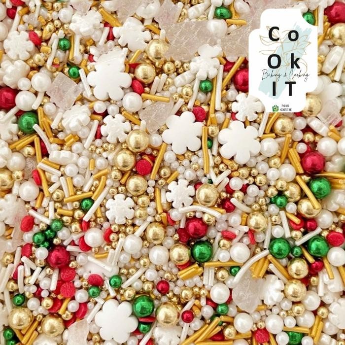 

(Limited) Taburan Sprinkle Cake Hiasan Kue Varian Gold Snow Flakes