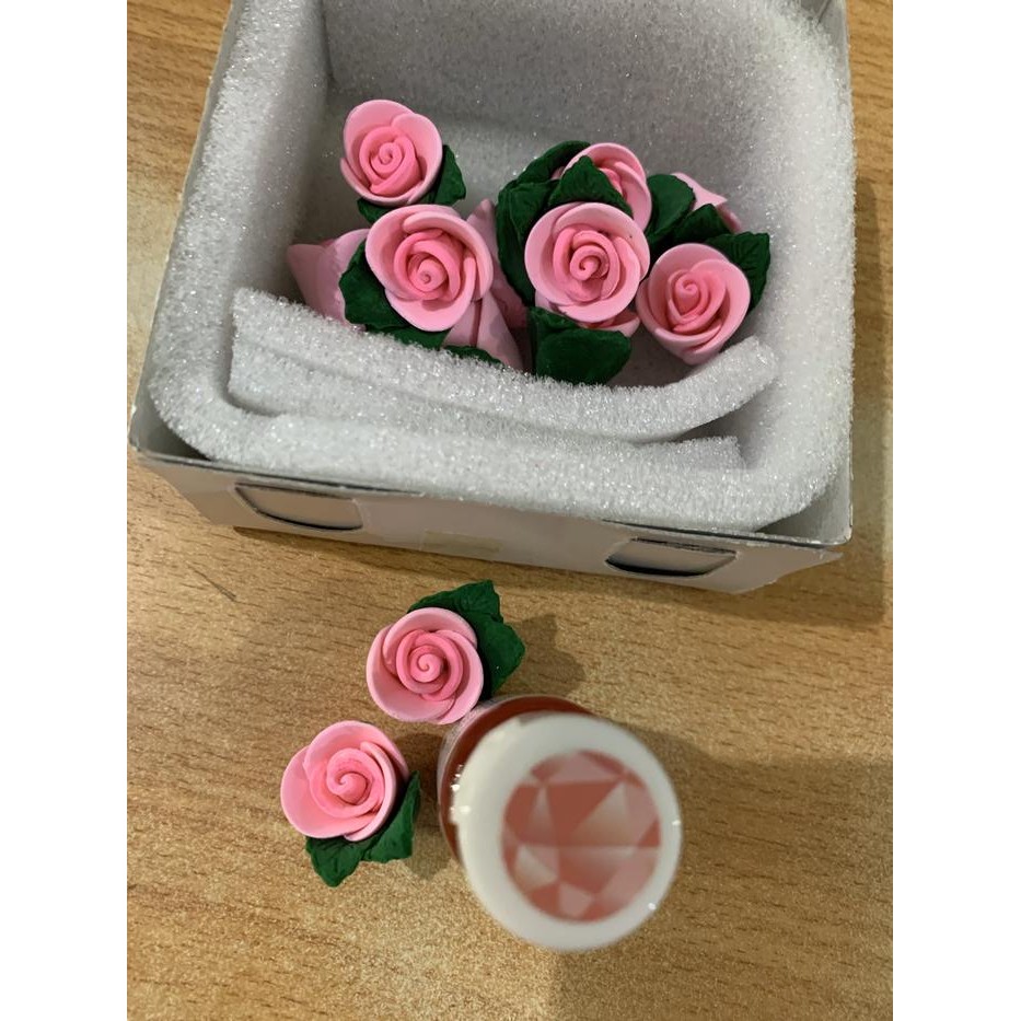 

Gumpaste rose isi 12 Pink / hiasan Cake decoration