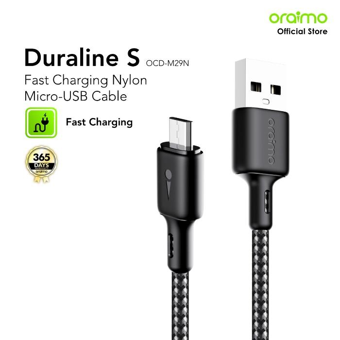 Oraimo Data Cable Fast Charging 5V 2.1A Kabel 1.5M OCD-C29N/M29N *