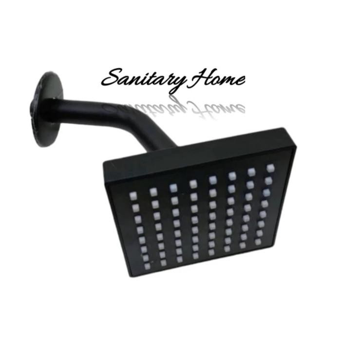 Head wall shower Black plastik /Kepala shower tembok dinding