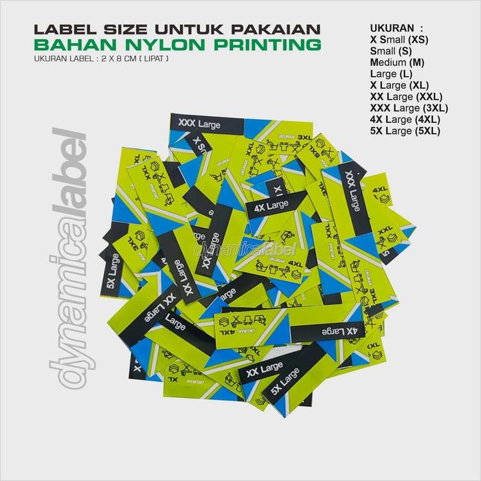 (Allthebest) Nylon Printing - Label Size Ukuran Baju - Label Size Untuk Kaos Polos