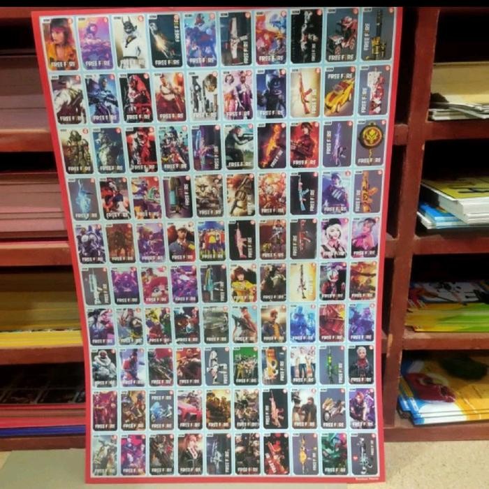 (Allthebest) [ 2 Lembar / 200 PCS ] Mainan Gambar Adu Gepok / Poster Gambar / Mainan Kartu / Kartu