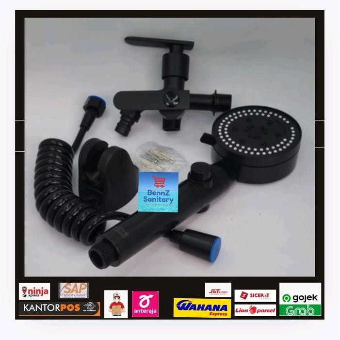 Onda Sanitary - Shower Untuk Kamar Mandi / Shower Mandi Set / Hand Shower Set Hitam / Hand Shower