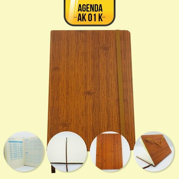 

Agenda Note Book Memo Planner Kulit Sintetis Motif Kayu ( AK - 01 K )