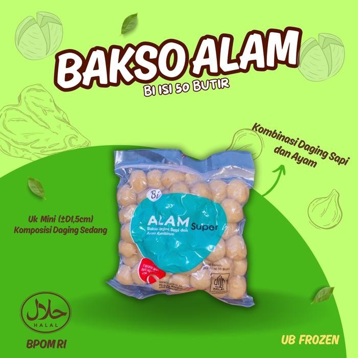 

BASO MINI BASO ALAM SUPER BI ISI 50 UK MINI BAKSO FROZEN FOOD