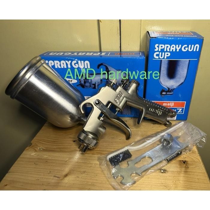 Terbagus Meiji F100 Spray Gun Tabung Atas Spet Semprotan Cat Kompresor Original
