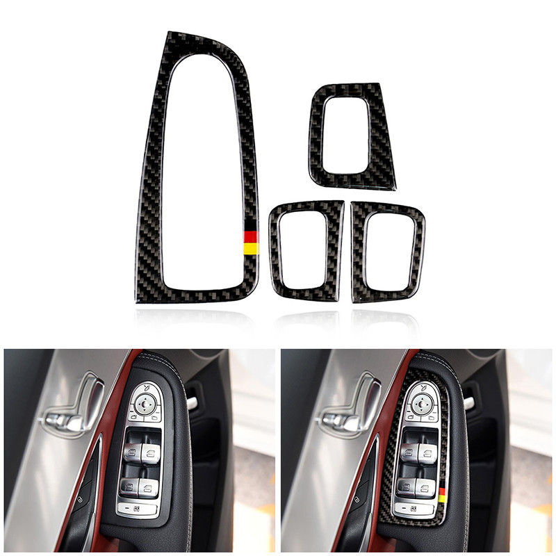For Mercedes Benz C Class W205 C180 C200 C300 GLC260 4pcs Carbon