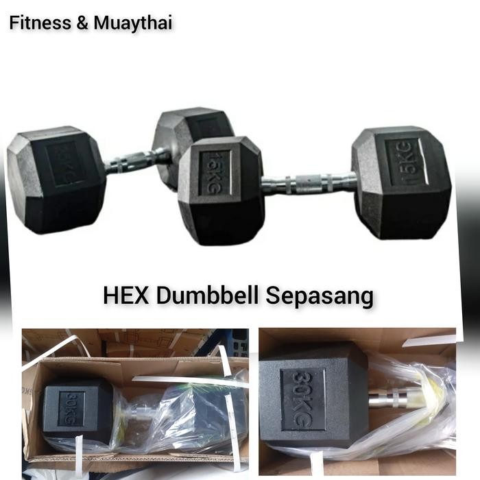 Dumbbell Hexagonal 22.5Kg Sepasang, Hex Dumbell 22.5Kg,Dumbell 22.5Kg