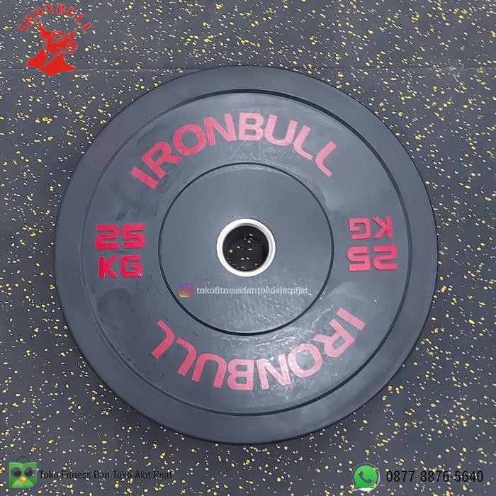 Ironbull Black Rubber Bumper Plate Fitness 25Kg Sepasang