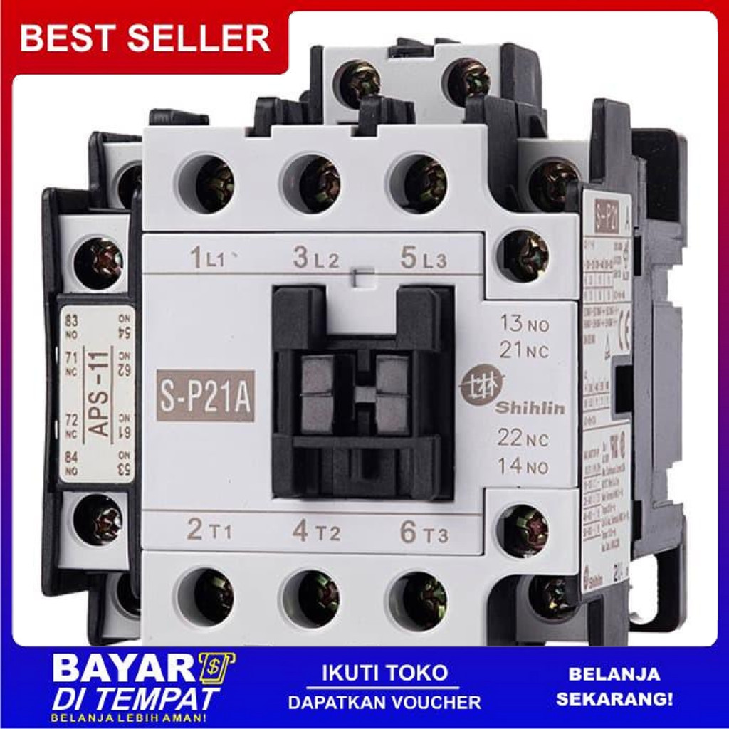 FREE ONGKIR KONTAKTOR SHIHLIN S-P21A 3P 32A / CONTACTOR SHIHLIN SP21A 3 PHASE BEST BISA COD