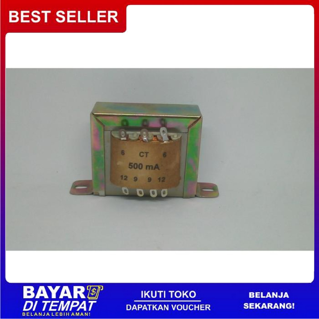 FREE ONGKIR KING TRAFO 500 MA CT 12V TRANSFORMATOR/TRAFO 500MA CT BISA COD