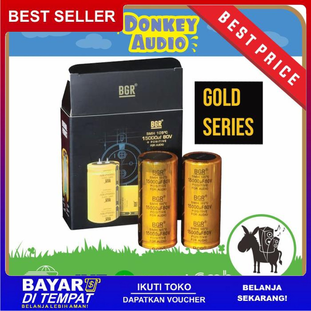 FREE ONGKIR ELCO CAPACITOR KAPASITOR ELCO 15000UF 80V BOMBARDIR 2 PCS DISKON BISA COD