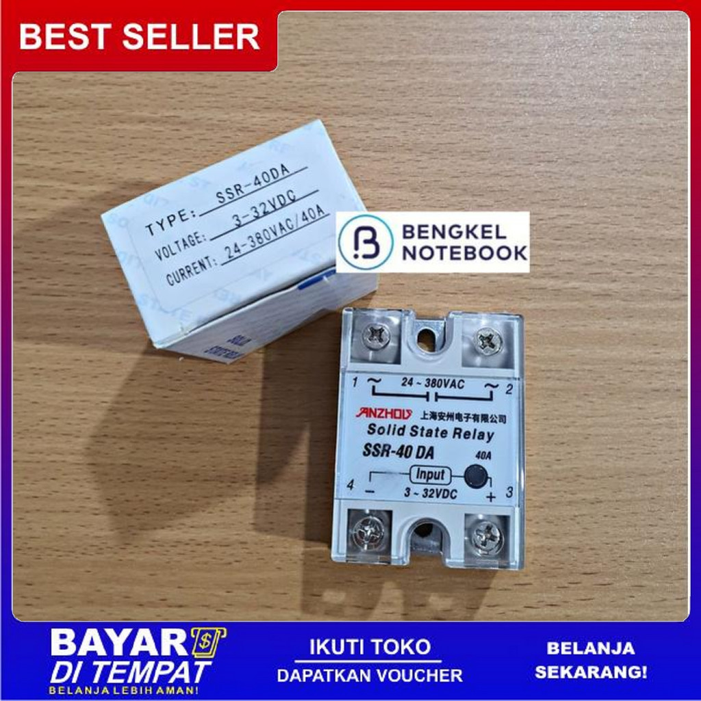 FREE ONGKIR SOLID STATE RELAY SSR-40DA DC CONTROL IR6000 IR6500 IR9000 BERKUALITAS BISA COD