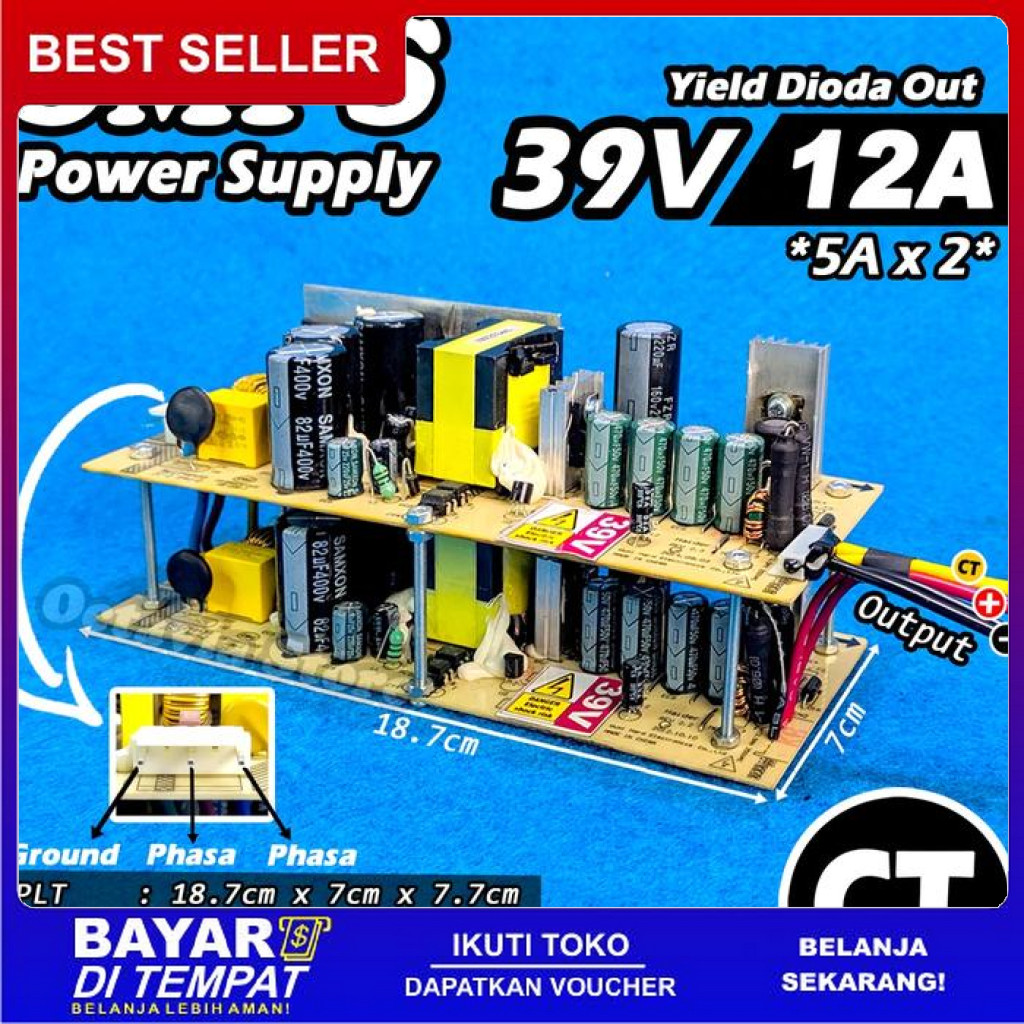 FREE ONGKIR DKK227- ADAPTOR POWER SUPPLY SMPS 15V 24V 32V 39V 42V 45V 55V CT & NON BISA COD