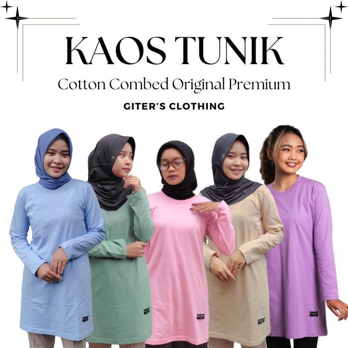 Tunik Kaos Giter Tunik Kaos Polos Muslimah Panjang Kaos Oversize