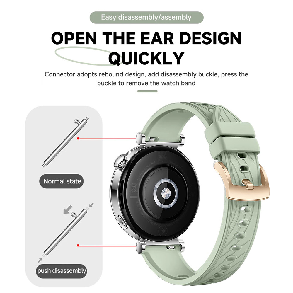 IMPORT 18MM SOFT TEXTURE BAND FOR HUAWEI GT5PRO 42MM OFFICAL LEAF VEIN SILICONE STRAP COMPATIBLE