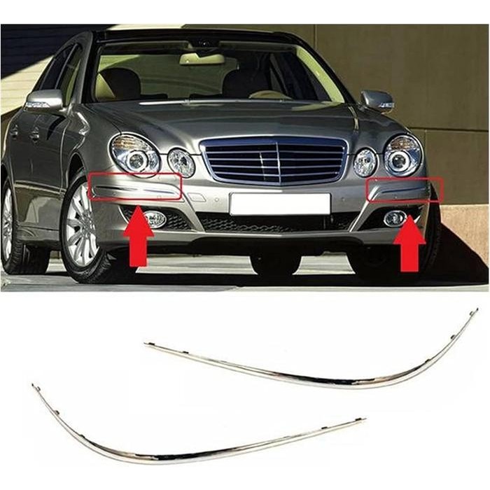 Lis Chrome Bemper Depan Mecedes Benz W211 2007 2009 Facelift