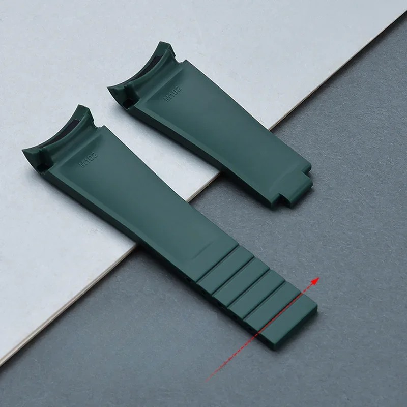 IMPORT FOR ROLEX 20 21MM BLACK WATER GHOST RUBBER STRAP GMT SUBMARINER ORIGINAL SOLID STAINLESS