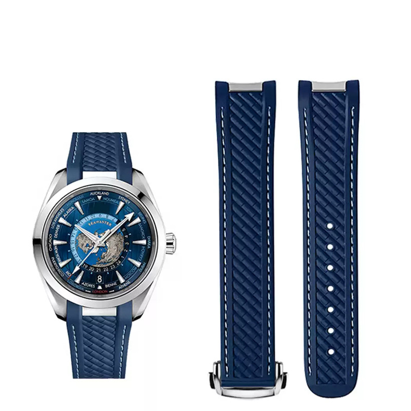 IMPORT RUBBER SILICONE WATCH STRAP FOR OMEGA SEAMASTER 300 AT150 AQUA TERRA ULTRA LIGHT 8900 STEEL