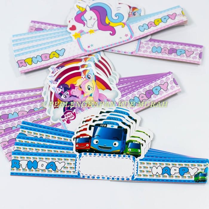 ISI 10 Pcs Topi ulang tahun anak topi pesta lingkar Topi ulang tahun