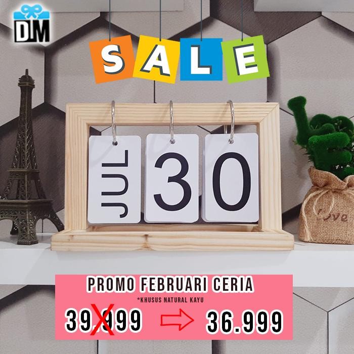 ORIGINAL Kalender Abadi Ever Calendar Kalender Kayu meja Unik Kalender 2021 2022 2023 Dekorasi Rumah