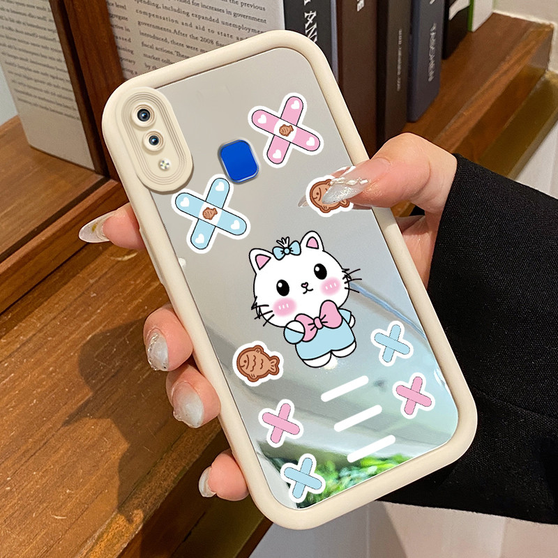 Casing Hp VIVO Y95 Y93 Y93s Y91 Y91i Case Casing ponsel Cesing pelindung cermin Love Cat Softcase Ke