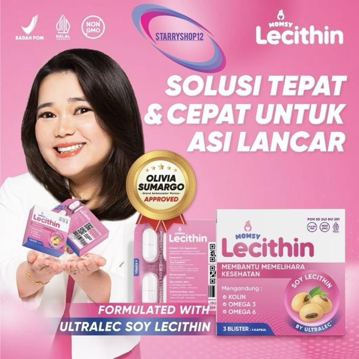 MOMSY LECITHIN ultralec soy lecithin premium 12 kapsul BPOM HALAL MUI momsy Momsy Lecithin lecithin