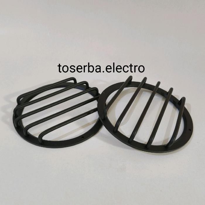 Murah Grill Tutup Speaker Midbass 6,5 Inch Alumunium Hitam Palang 5 Audio Mobil Custom Universal