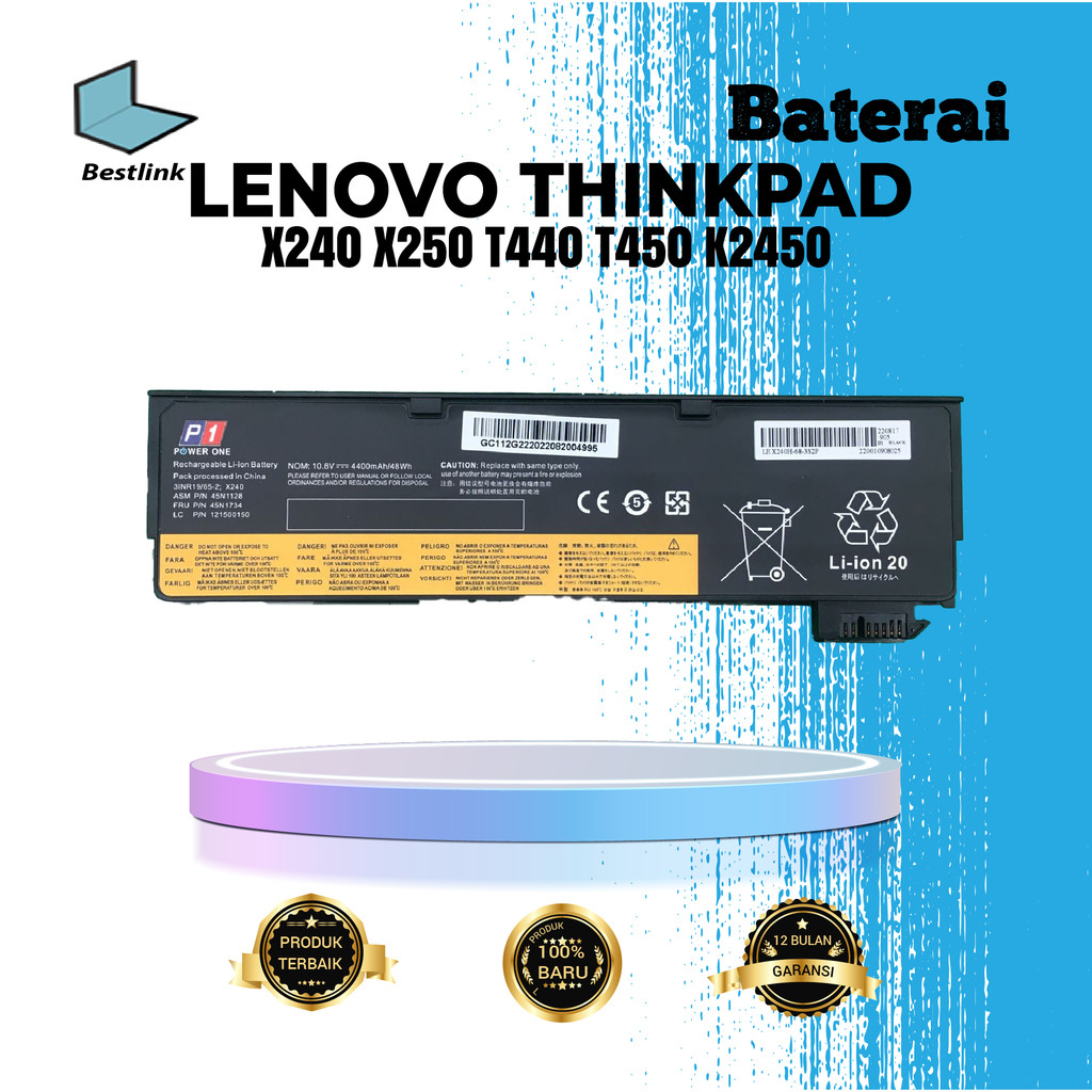 Baterai Lenovo Thinkpad X240 X250 T440 T450 K2450