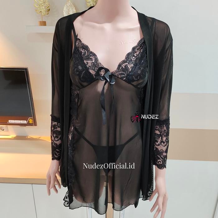 Baju Tidur Lingerie Sexy Hot Transparan Premium Kimono / Baju Tidur Dinas Haram Malam Bahan Lembut