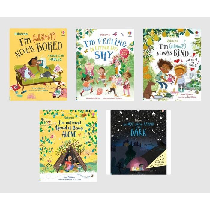Buku (1 Set 5 Books) Usborne I am series a book hole mengajari tentang kind, alone, bored, dan dark