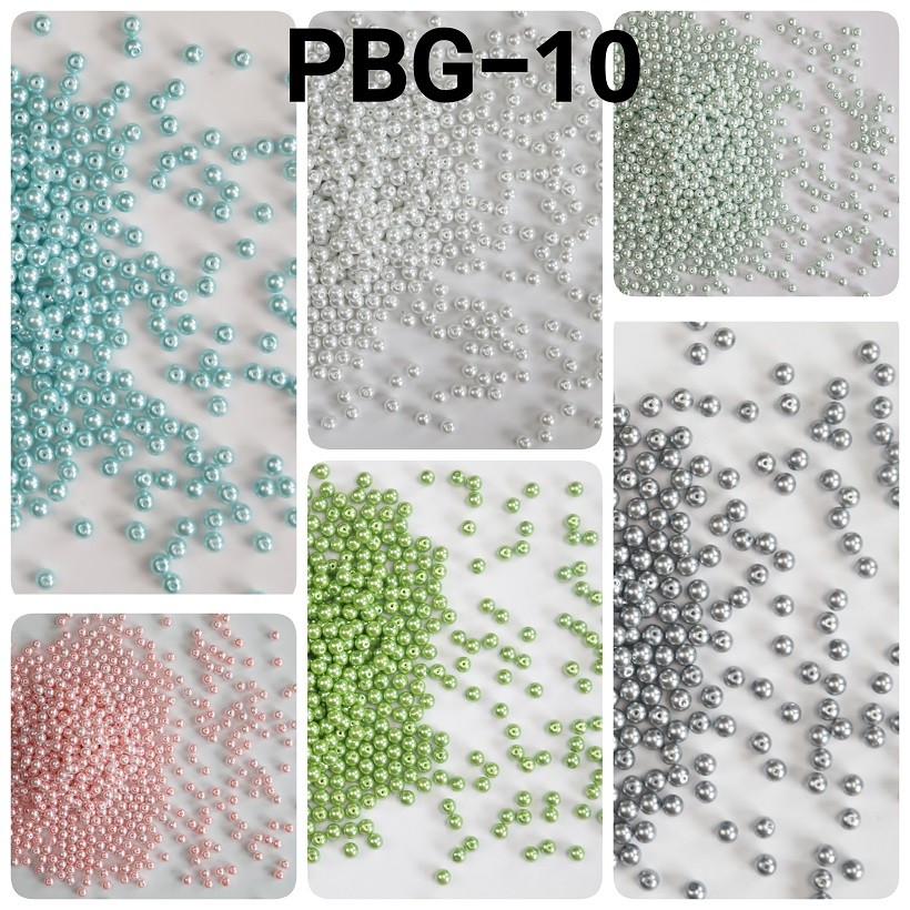 PBG-10 Manik pasir bulat glossy mutiara mote 10mm 10gr hijau ungu biru pink coklat putih hitam orang