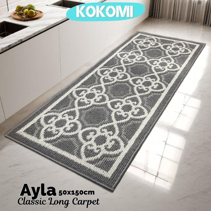 KOKOMI Keset Premium Panjang Ayla 50x150cm Desn Klasik Kaet Panjang Rumah Keset Dapur Anti Slip