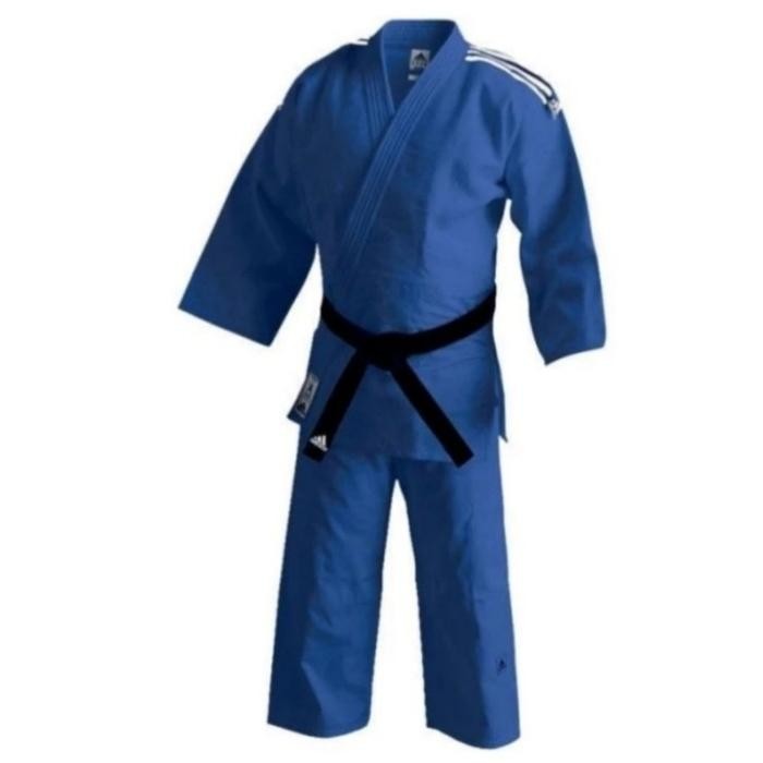 Adidas Baju Judo Gi Training Biru Strip Putih - 150