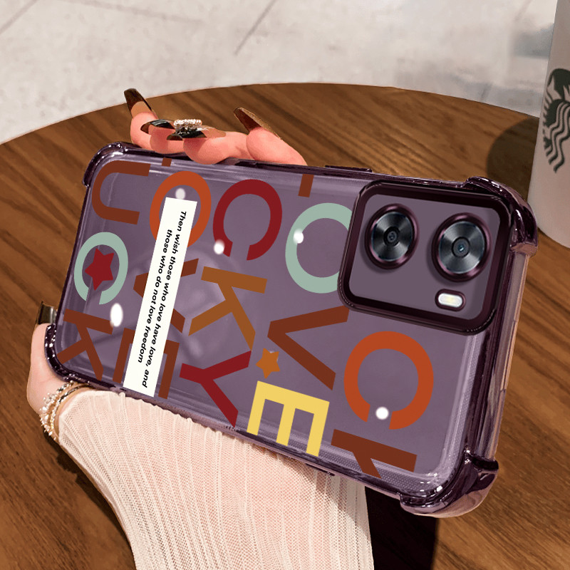 Casing Hp untuk OPPO A77s A57S A57E A57 2022 A77 2022 Case Casing Senyum Rainbow pola Silikon Softca