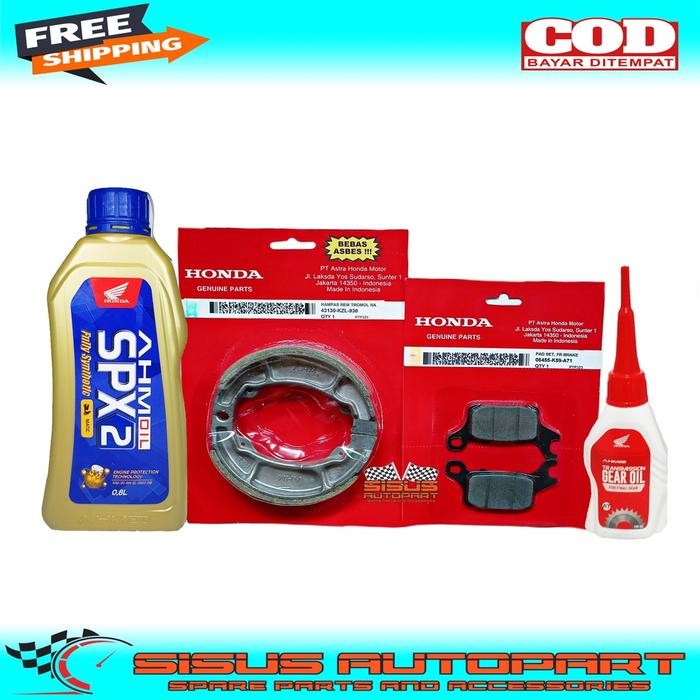 Paket Kampas Rem Depan Belakang Oli Spx 2 Oli Gardan Honda Vario 150 New Genio Vario 125 New /