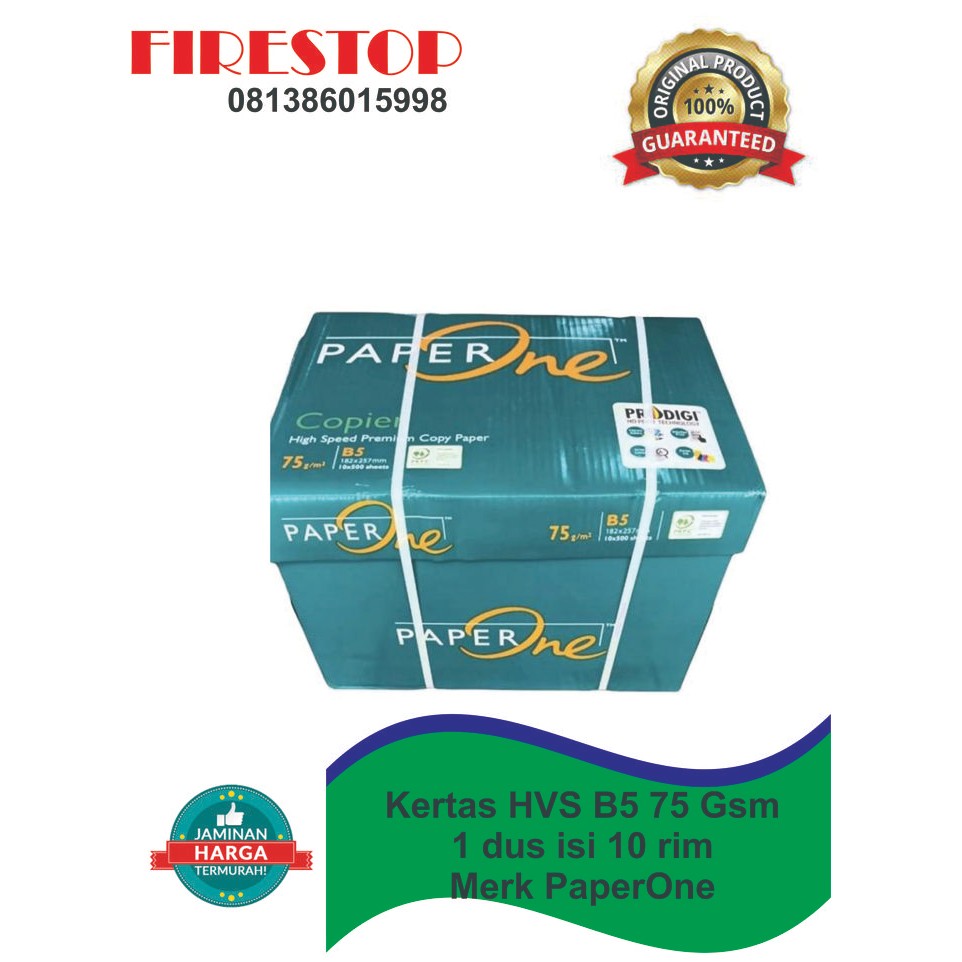 

Bisa Gosend! Kertas Hvs B5 75Gsm Paperone 1 Dus